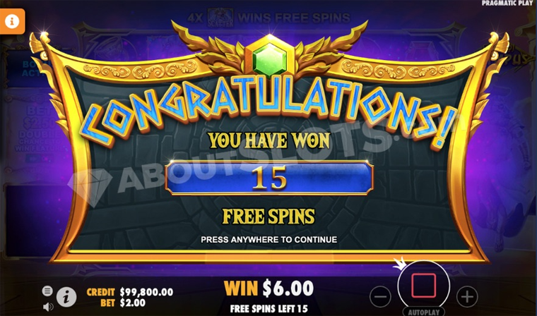 Free Spins in Puertas de Olimpo Slot